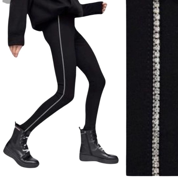 Zara leggings amb llista lateral Estrás Andorra in black. - Picture 1 of 8